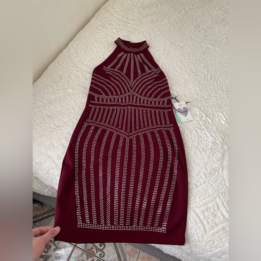 NWT burgundy bling dress